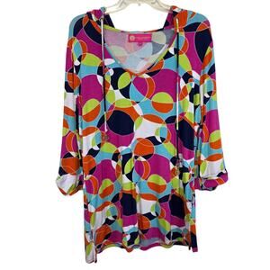 Macbeth Collection by Margaret Josephs Women's Hooded Beach Cover Up Tunic XL